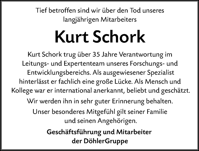  Traueranzeige für Kurt Schork vom 29.06.2019 aus vrm-trauer