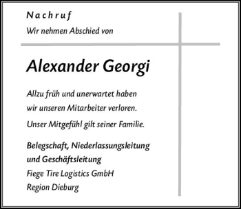 Traueranzeige von Alexander Georgi von vrm-trauer