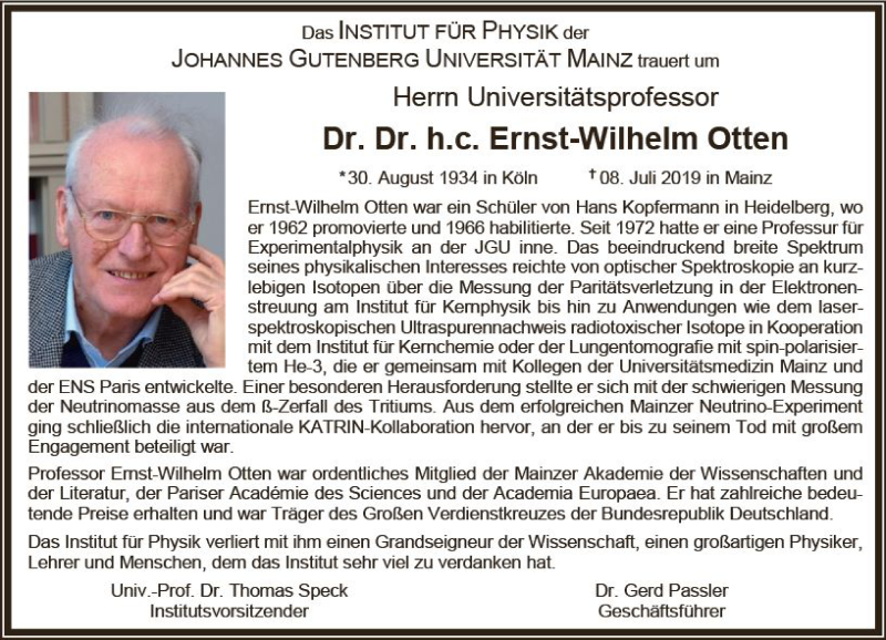  Traueranzeige für Ernst-Wilhelm Otten vom 20.07.2019 aus vrm-trauer