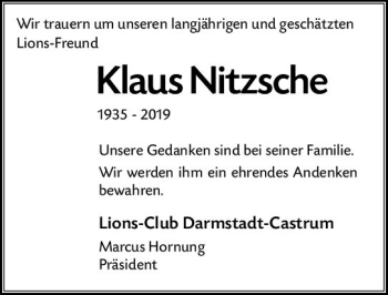 Traueranzeige von Klaus Nitzsche von vrm-trauer