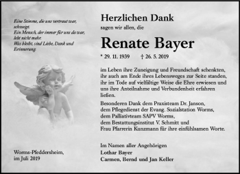 Traueranzeige von Renate Bayer von vrm-trauer