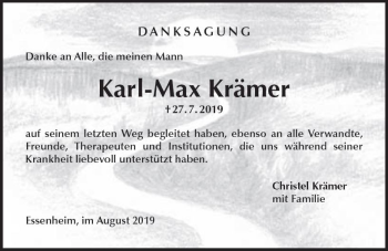 Traueranzeige von Karl-Max Krämer von vrm-trauer