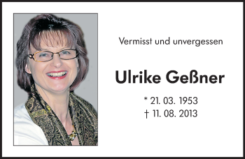 Traueranzeige von Ulrike Geßner von vrm-trauer