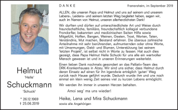 Traueranzeige von Helmut Schuckmann von vrm-trauer