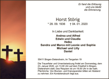 Traueranzeige von Horst Störig von vrm-trauer
