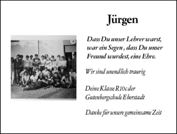 Traueranzeige von Jürgen  von vrm-trauer