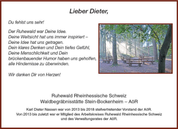 Traueranzeige von Karl Dieter Nassen von vrm-trauer