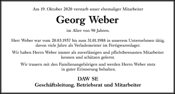 Traueranzeige von Georg Weber von vrm-trauer