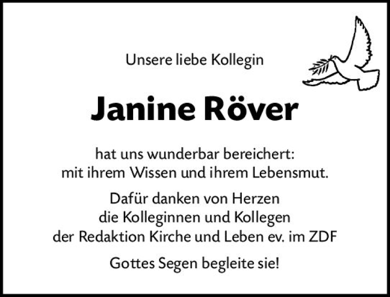  Traueranzeige für Janine Röver vom 14.10.2020 aus vrm-trauer