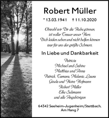 Traueranzeige von Robert Müller von vrm-trauer