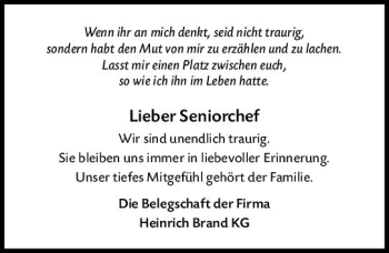 Traueranzeige von Seniorchef  von vrm-trauer