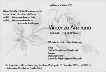 Traueranzeige von Vincenzo Amitrano von vrm-trauer