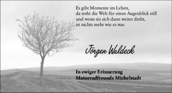 Traueranzeige von Jörgen Waldeck von vrm-trauer