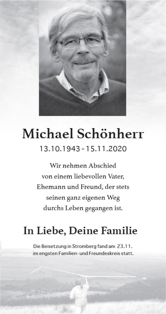  Traueranzeige für Michael Schönherr vom 25.11.2020 aus vrm-trauer