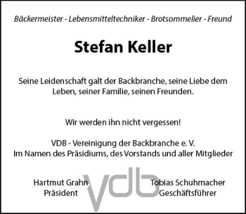 Traueranzeige von Stefan Keller von vrm-trauer