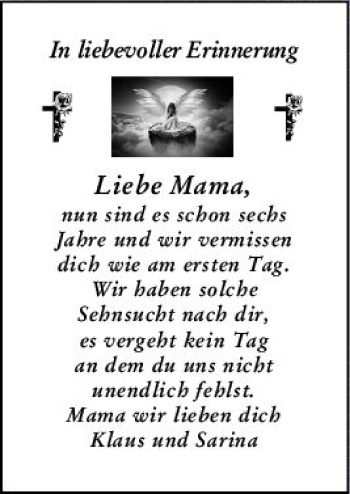 Traueranzeige von Mama  von vrm-trauer