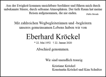 Traueranzeige von Eberhard Kröckel von vrm-trauer