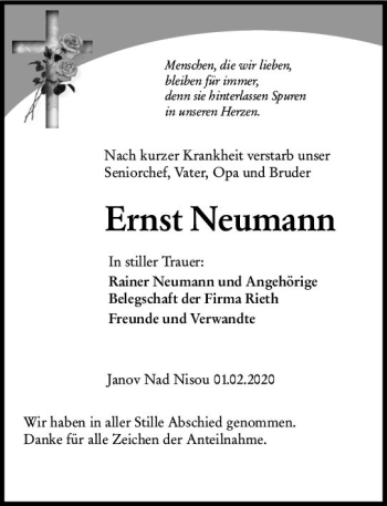 Traueranzeige von Ernst Neumann von vrm-trauer