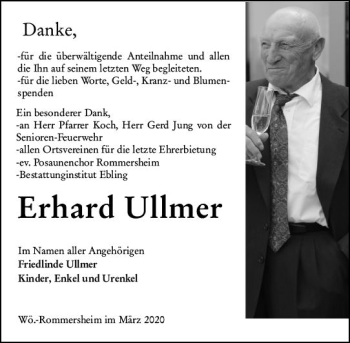 Traueranzeige von Erhard Ullmer von vrm-trauer
