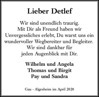 Traueranzeige von Detlef  von vrm-trauer