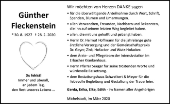 Traueranzeige von Günter Fleckenstein von vrm-trauer