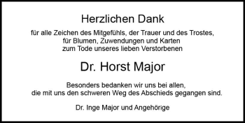 Traueranzeige von Horst Major von vrm-trauer