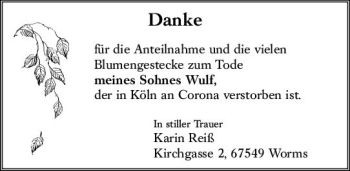 Traueranzeige von Wulf  von vrm-trauer