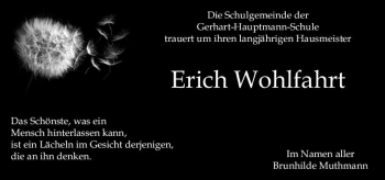 Traueranzeige von Erich Wohlfahrt von vrm-trauer