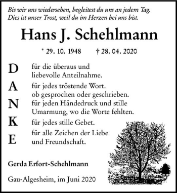 Traueranzeige von Hans  Schehlmann von vrm-trauer
