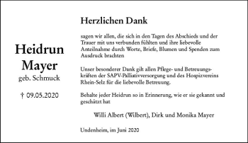 Traueranzeige von Heidrun Mayer von vrm-trauer