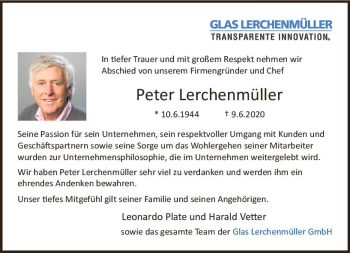 Traueranzeige von Peter Lerchenmüller von vrm-trauer