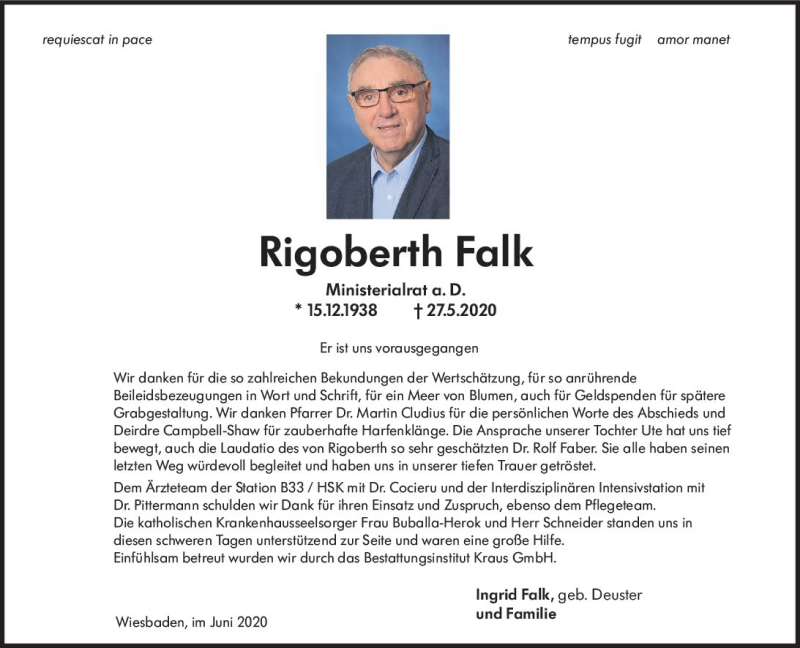  Traueranzeige für Rigoberth Falk vom 20.06.2020 aus vrm-trauer
