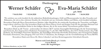 Traueranzeige von Werner Schäfer von vrm-trauer