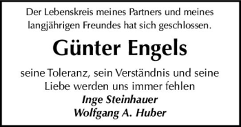 Traueranzeige von Günter Engels von vrm-trauer