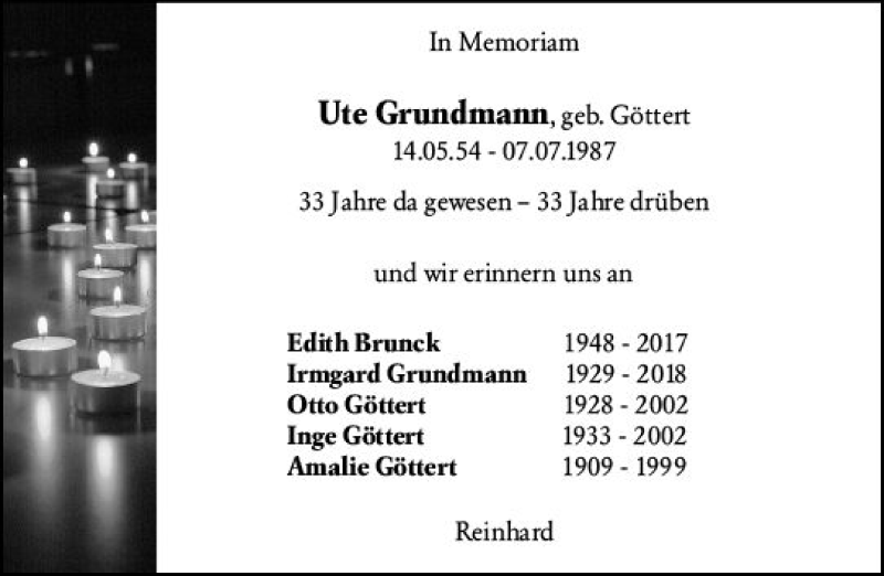  Traueranzeige für In Memoriam  vom 07.07.2020 aus vrm-trauer