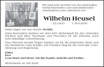 Traueranzeige von Wilhelm Heusel von vrm-trauer