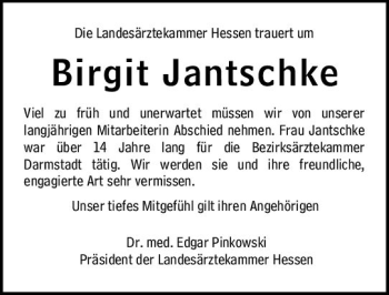 Traueranzeige von Birgit Jantschke von vrm-trauer
