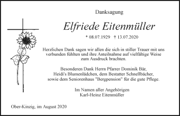 Traueranzeige von Elfriede Eitenmüller von vrm-trauer