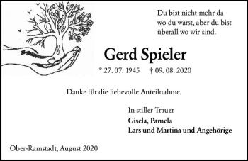 Traueranzeige von Gerd Spieler von vrm-trauer