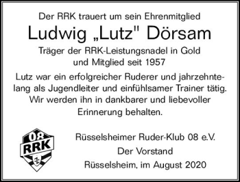 Traueranzeige von Ludwig Dörsam von vrm-trauer