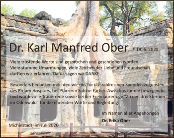Traueranzeige von Manfred Ober von vrm-trauer