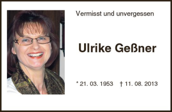 Traueranzeige von Ulrike Geßner von vrm-trauer