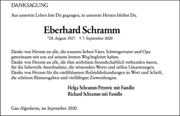 Traueranzeige von Eberhard Schramm von vrm-trauer