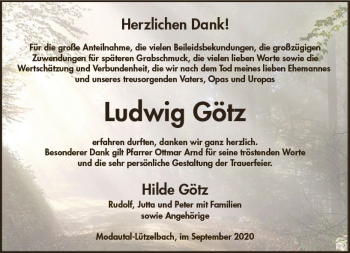 Traueranzeige von Ludwig Götz von vrm-trauer