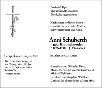 Traueranzeige von Ami Schuberh von vrm-trauer