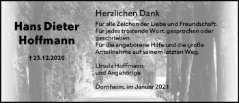 Traueranzeige von Hans Dieter Hoffmann von vrm-trauer