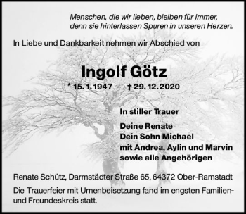 Traueranzeige von Ingolf Götz von vrm-trauer