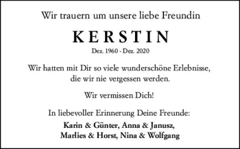 Traueranzeige von Kerstin  von vrm-trauer