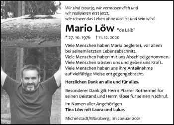 Traueranzeige von Mario Löw von vrm-trauer