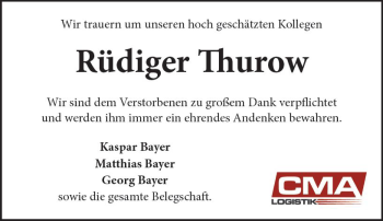 Traueranzeige von Rüdiger Thurow von vrm-trauer